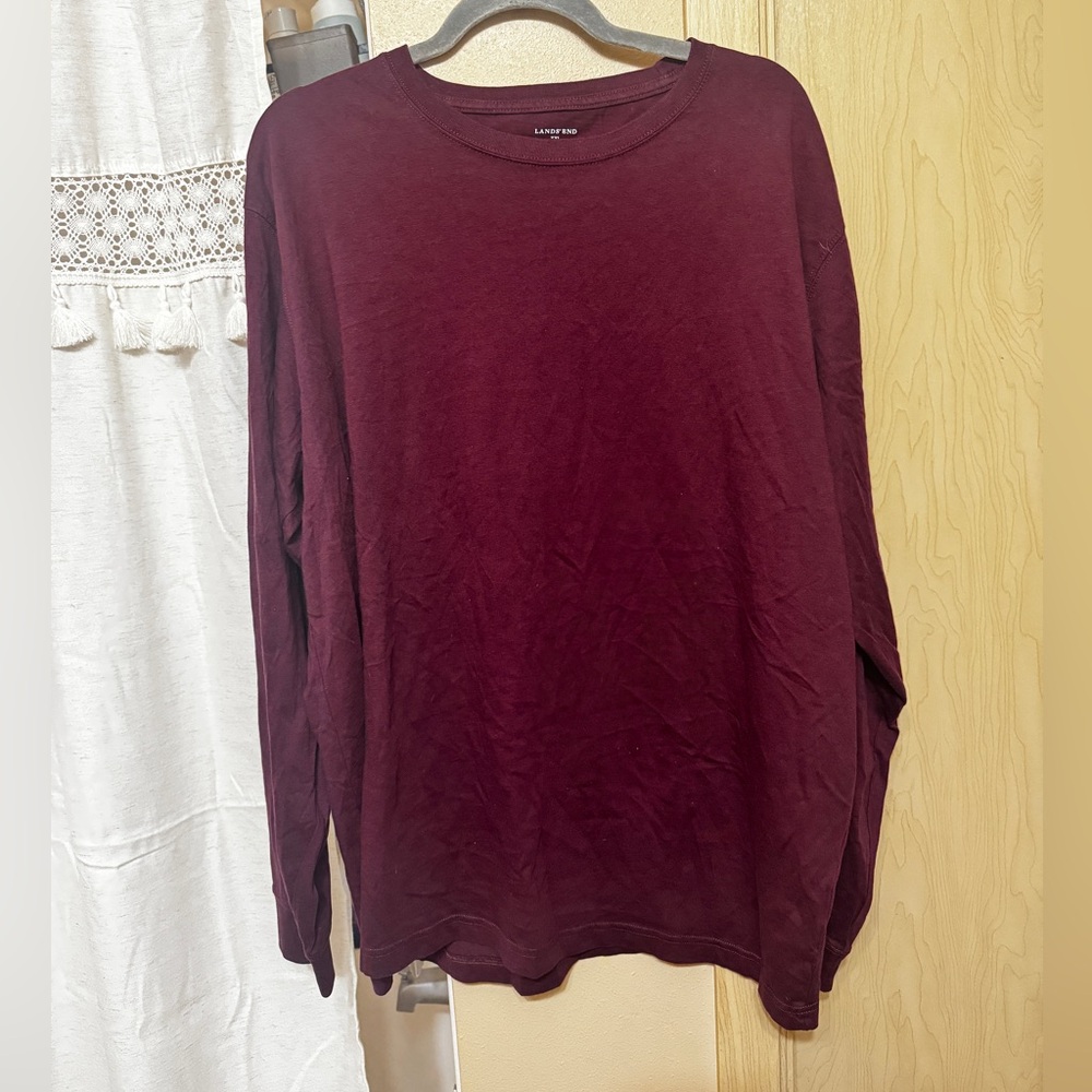 Men’s Lands End Long Sleeve Burgundy shirt